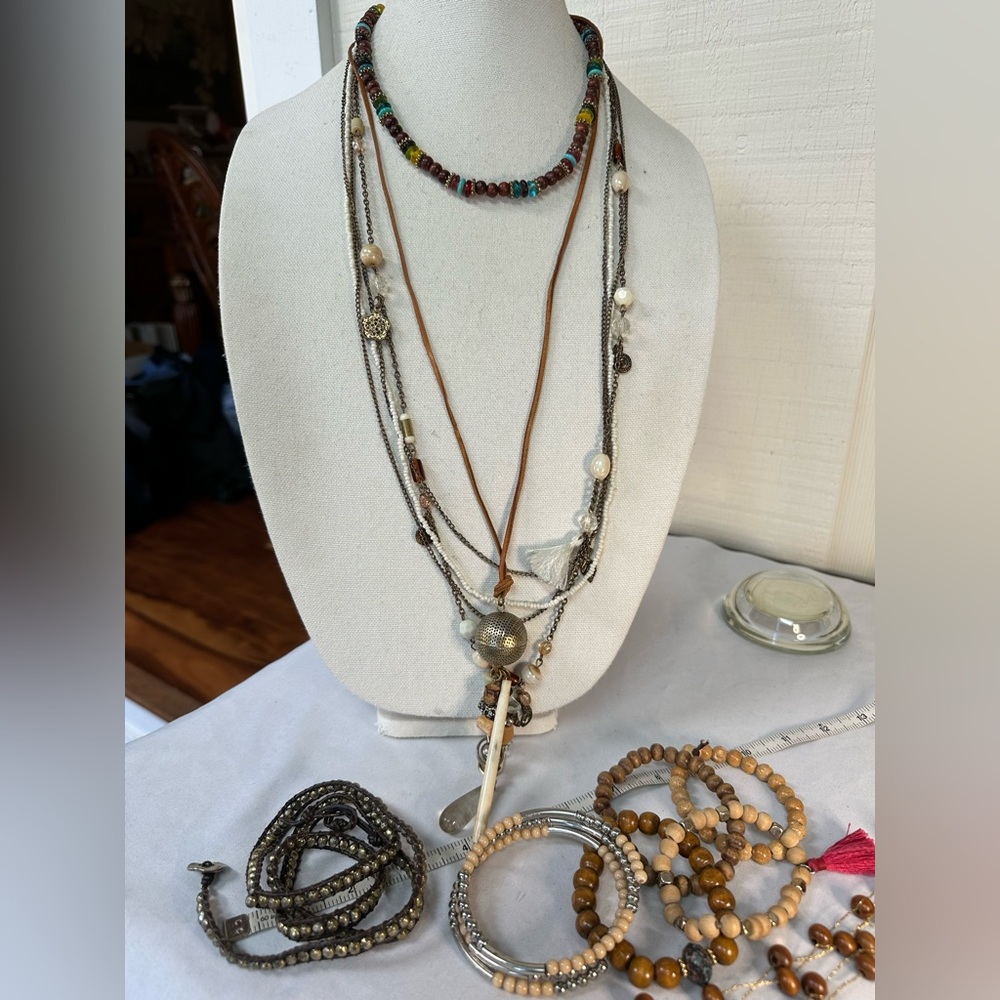 Boho casual necklaces and bracelets group